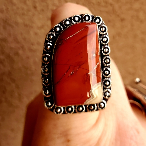 New Healing Red Jasper 925 Silver Ring. - Picture 6 of 9